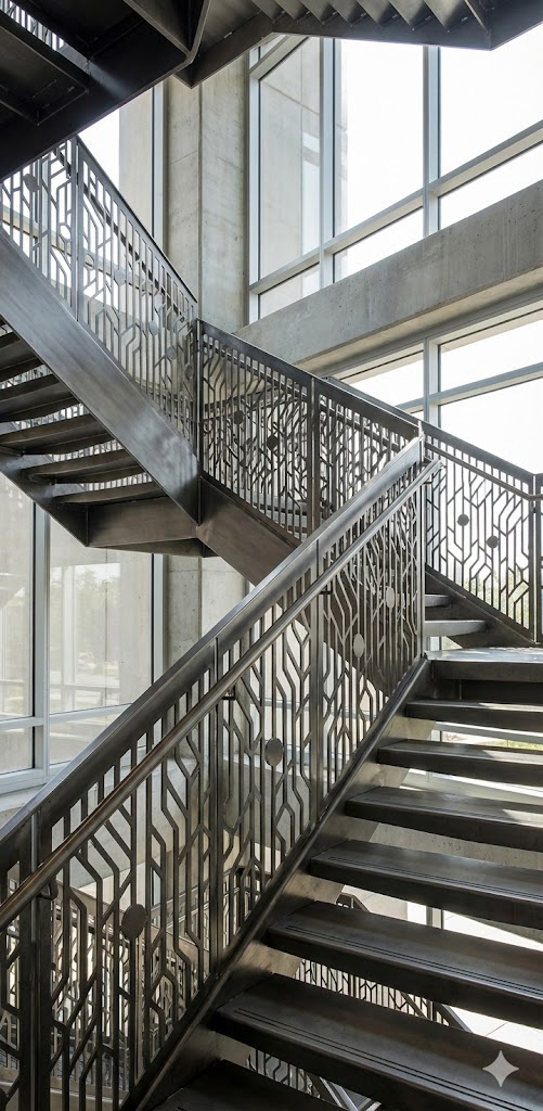 Diseño de escalera con figuras - Steel Laser Pro Design Bogotá