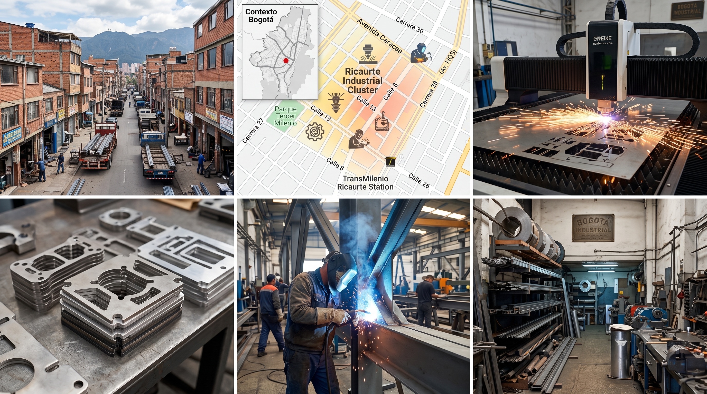 Vista del barrio Ricaurte en Bogotá, centro de la industria metalmecánica